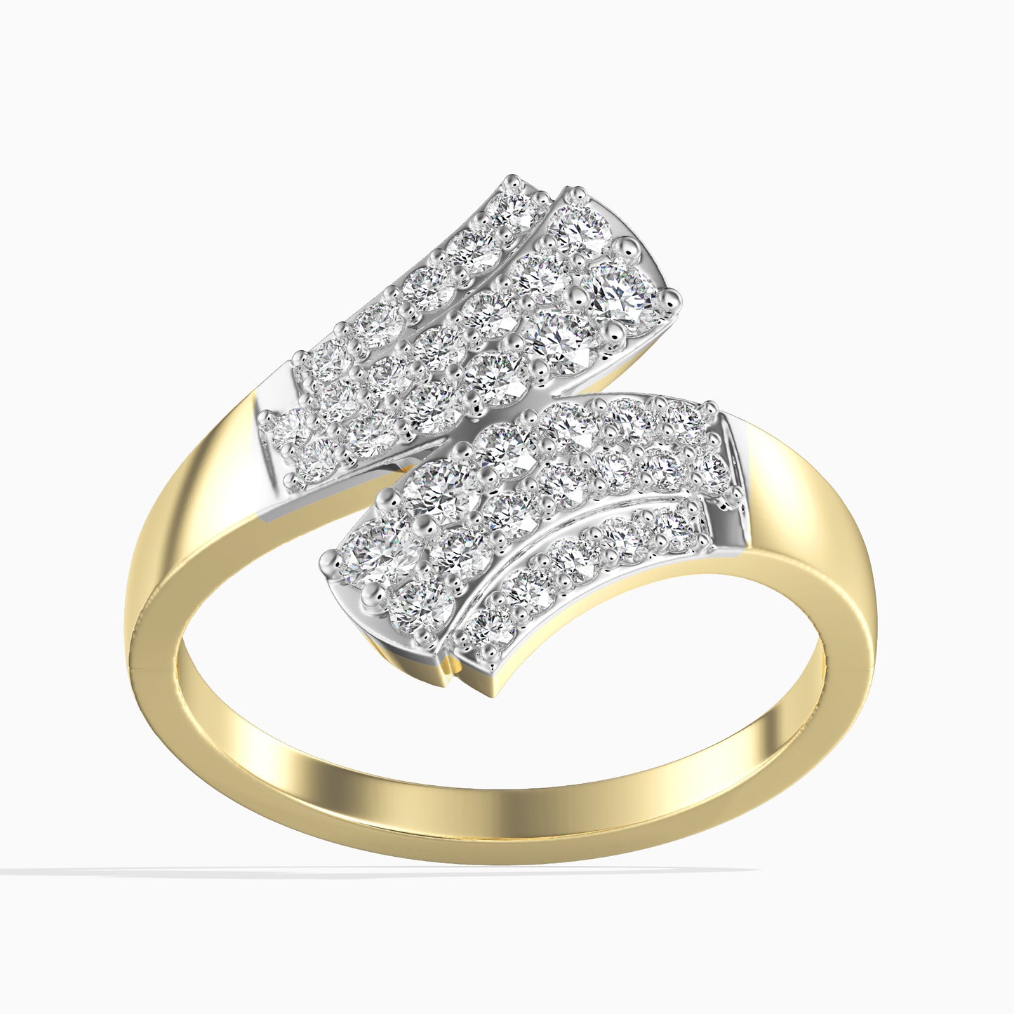 Inel din Aur de 14K ( 2.91 grame ) cu Diamant Alb (36 bucăți) 0.72 Carate