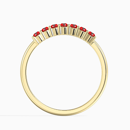 Inel din Aur de 14K ( 1.8 grame ) cu Diamant Roșu (7 bucăți) 0.24 Carate