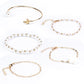Set din Aliaj Placat cu Aur cu Perlă de cristal și Cristal Alb Emporia® ( Brățară )