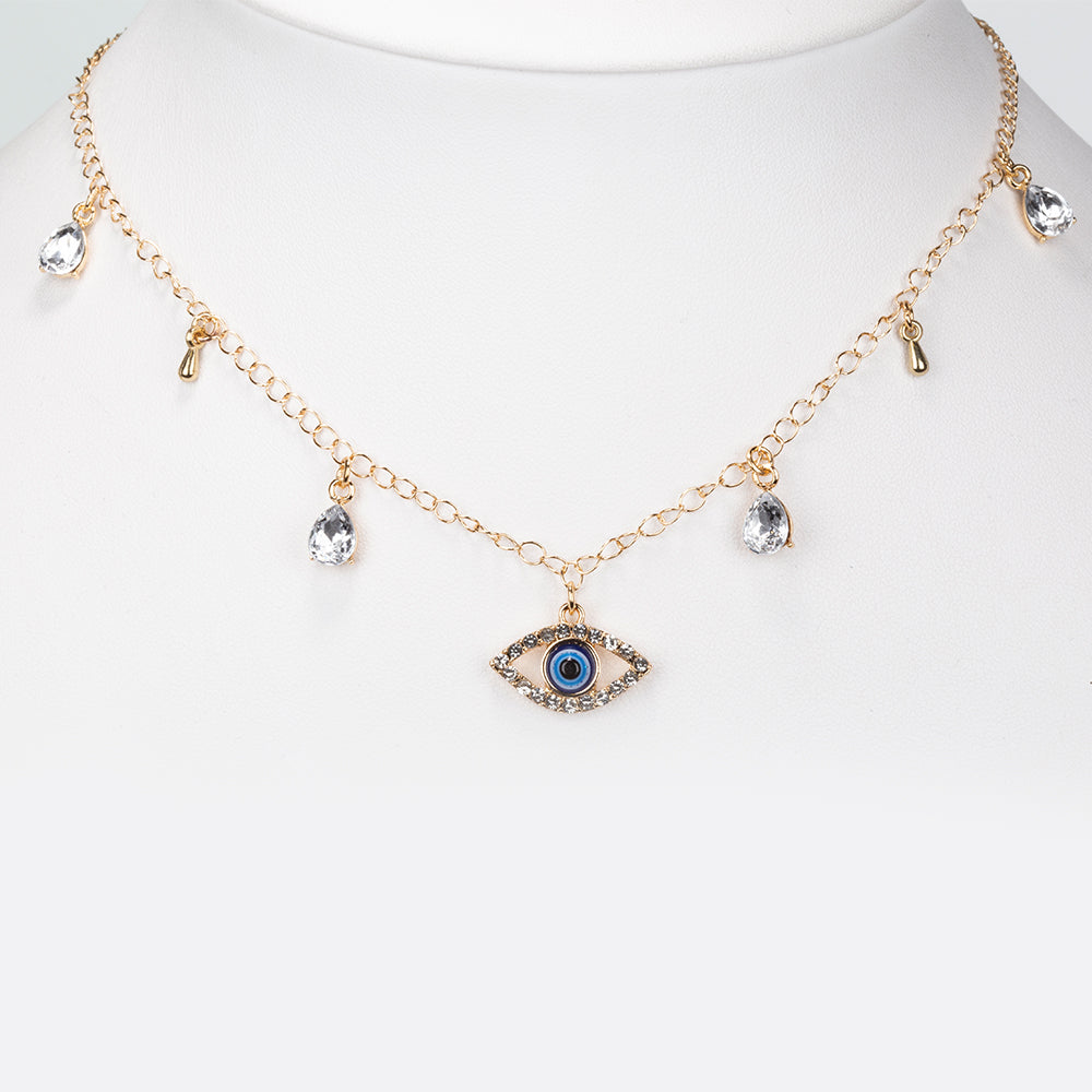 Colier din Aliaj Placat cu Aur ( 7.9 grame ) cu Cristal Alb Emporia® 43.9 Carate