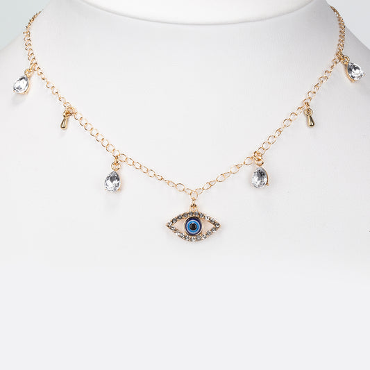 Colier din Aliaj Placat cu Aur ( 7.9 grame ) cu Cristal Alb Emporia® 43.9 Carate