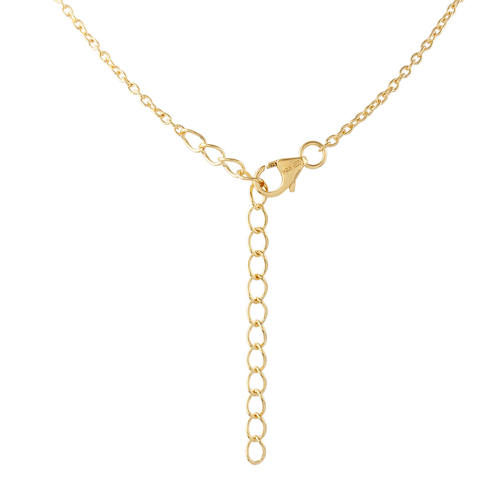 Colier din Argint 925 Placat cu Aur ( 5.91 grame ) cu Rubin Thailandez și Topaz Alb 6.47 Carate