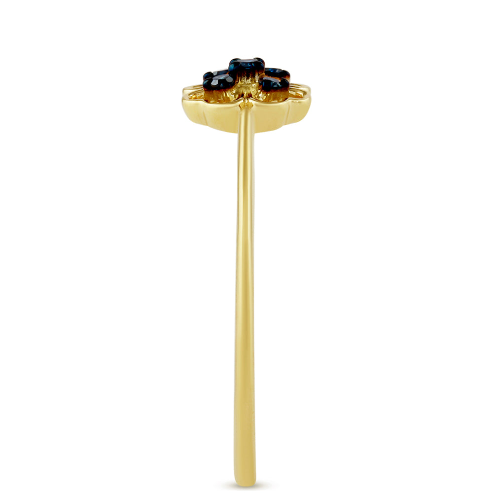 Inel din Argint 925 Placat cu Aur ( 1.21 grame ) cu Diamant Albastru 0.07 Carate