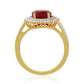 Inel din Argint 925 Placat cu Aur ( 3.39 grame ) cu Rubin Thailandez și Topaz Alb 4.87 Carate