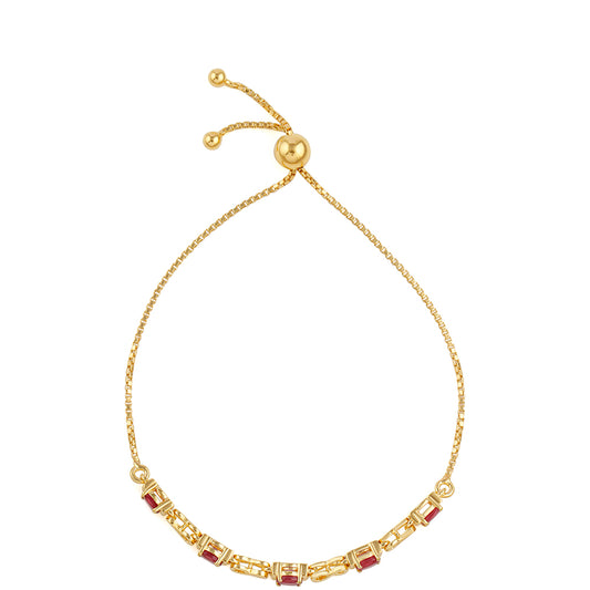 Brățară din Argint 925 Placat cu Aur ( 3.44 grame ) cu Rubin Thailandez 1.39 Carate
