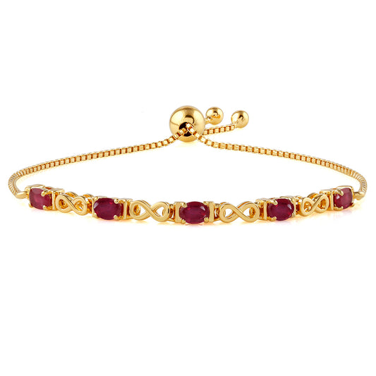Brățară din Argint 925 Placat cu Aur ( 3.44 grame ) cu Rubin Thailandez 1.39 Carate