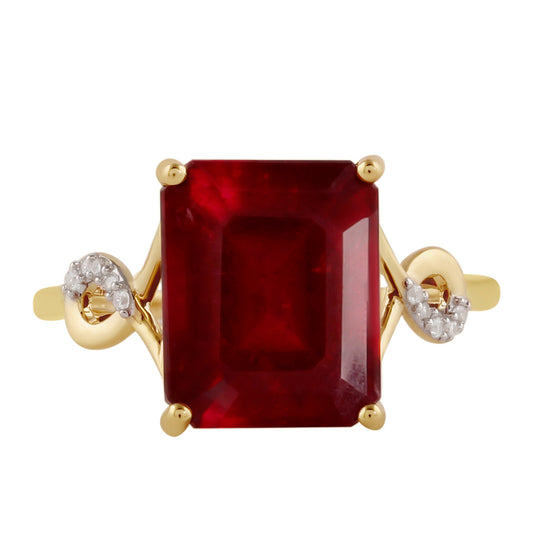 Inel din Argint 925 Placat cu Aur ( 1.6 grame ) cu Rubin Thailandez și Topaz Alb 7.32 Carate