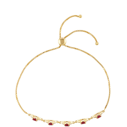 Brățară din Argint 925 Placat cu Aur ( 2.7 grame ) cu Rubin Thailandez și Topaz Alb 1.18 Carate