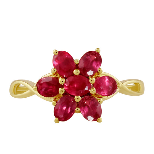 Inel din Argint 925 Placat cu Aur ( 1.46 grame ) cu Rubin Thailandez 1.81 Carate