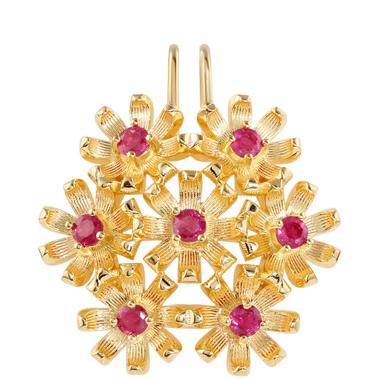 Pandantiv din Argint 925 Placat cu Aur ( 6.08 grame ) cu Rubin Thailandez 1.1 Carate