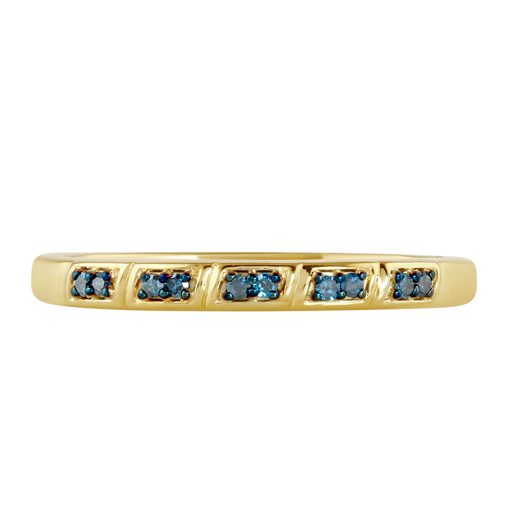 Inel din Argint 925 Placat cu Aur ( 1.72 grame ) cu Diamant Albastru 0.09 Carate