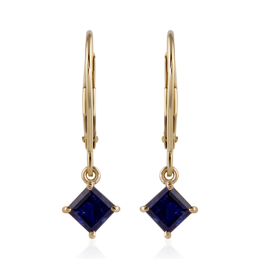 Cercei din Aur de 9K ( 1 grame ) cu Safir Thailandez 1.03 Carate