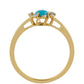 Inel din Argint 925 Placat cu Aur ( 1.87 grame ) cu Turcoaz ”Frumoasa Adormită” și Topaz Alb 0.51 Carate
