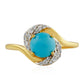 Inel din Argint 925 Placat cu Aur ( 2.01 grame ) cu Turcoaz ”Frumoasa Adormită” și Topaz Alb 1.38 Carate