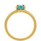 Inel din Argint 925 Placat cu Aur ( 2.43 grame ) cu Turcoaz ”Frumoasa Adormită” și Topaz Alb 0.57 Carate