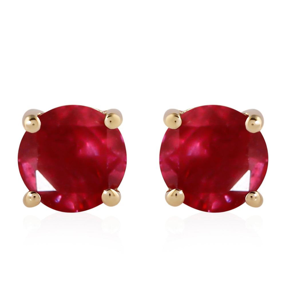 Cercei din Aur de 9K ( 0.65 grame ) cu Rubin Malagasy 1.49 Carate 1 