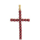 Cruce Pandantiv din Argint 925 Placat cu Aur ( 2.56 grame ) cu Perlă de apă dulce roșie 9.69 Carate