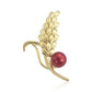 Broşă din Argint 925 Placat cu Aur ( 4.64 grame ) cu Perlă de apă dulce roșie 3.86 Carate