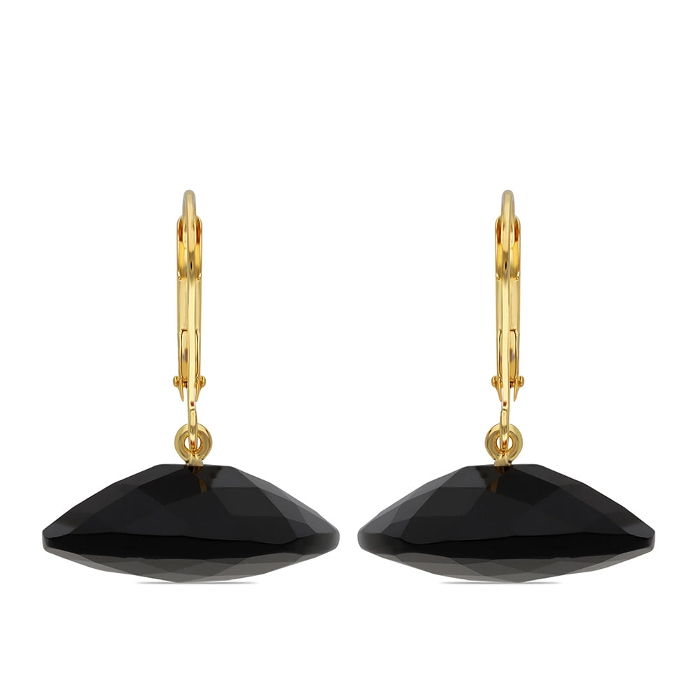 Cercei din Argint 925 Placat cu Aur ( 0.55 grame ) cu Onix Negru 40.81 Carate