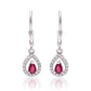 Cercei din Argint 925 ( 1.92 grame ) cu Rubin Malagasy și Topaz Alb 0.88 Carate