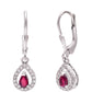 Cercei din Argint 925 ( 1.92 grame ) cu Rubin Malagasy și Topaz Alb 0.88 Carate