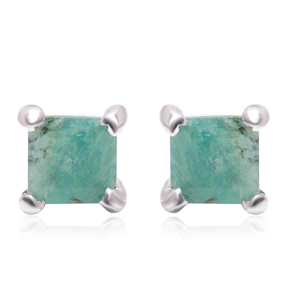 Cercei din Argint 925 ( 0.96 grame ) cu Smarald Brazilian 0.5 Carate