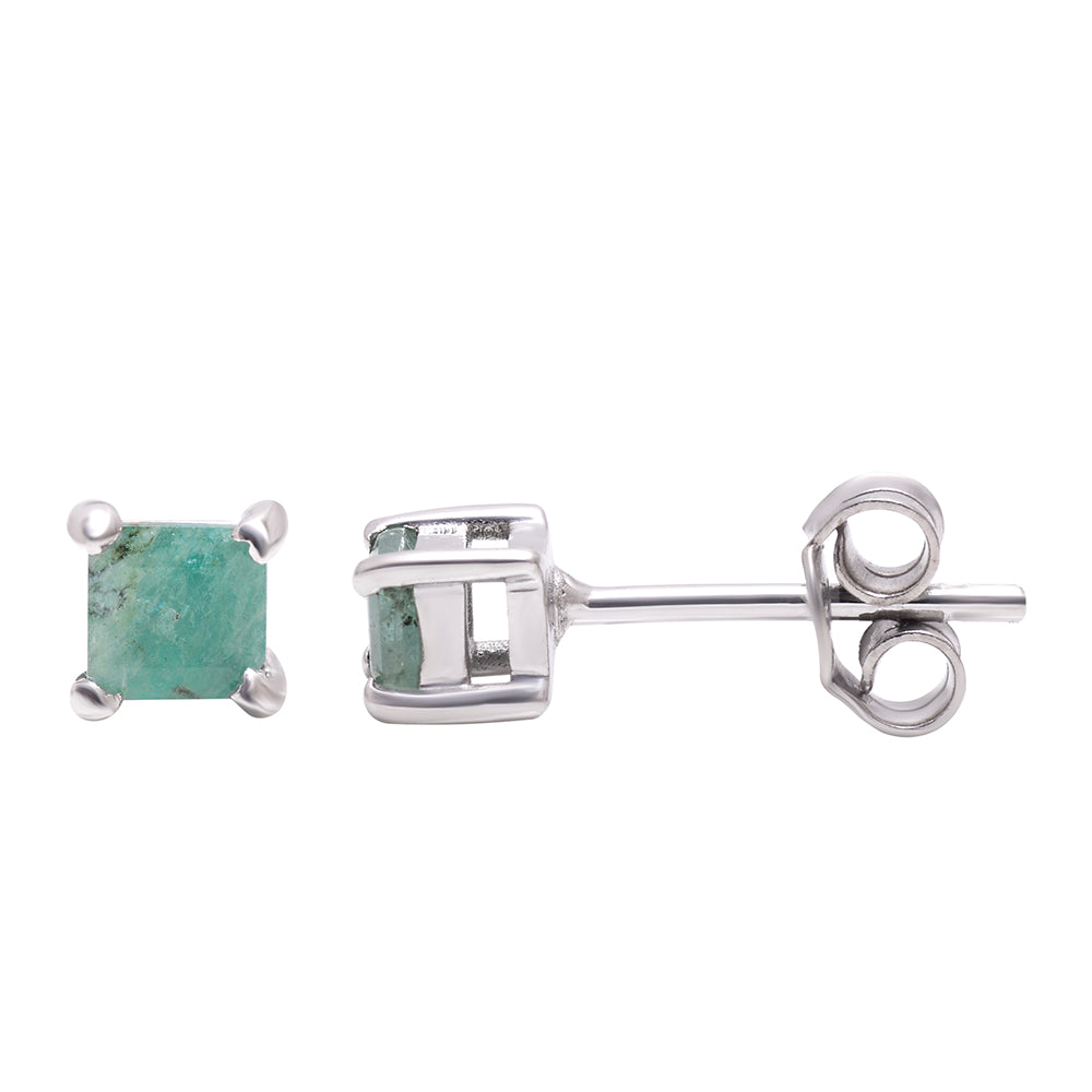 Cercei din Argint 925 ( 0.96 grame ) cu Smarald Brazilian 0.5 Carate 2 