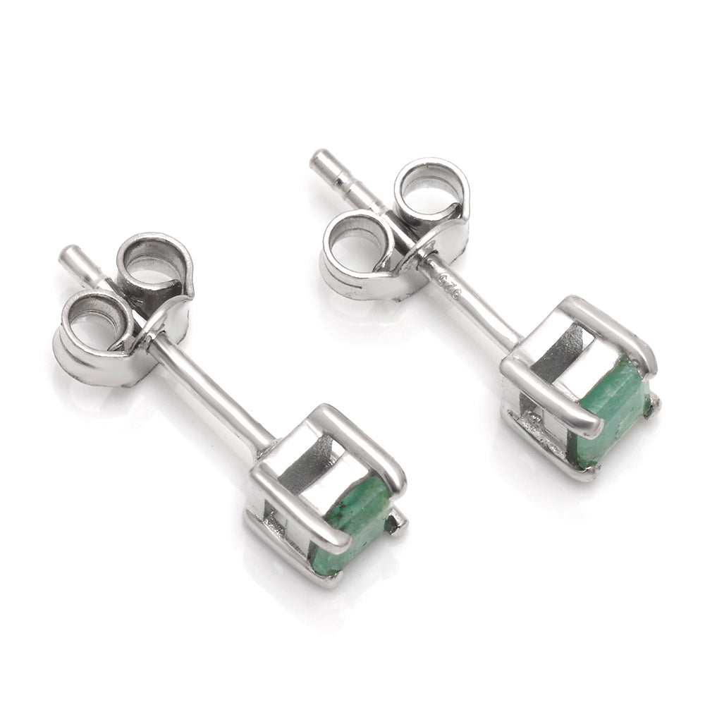 Cercei din Argint 925 ( 0.96 grame ) cu Smarald Brazilian 0.5 Carate 4 