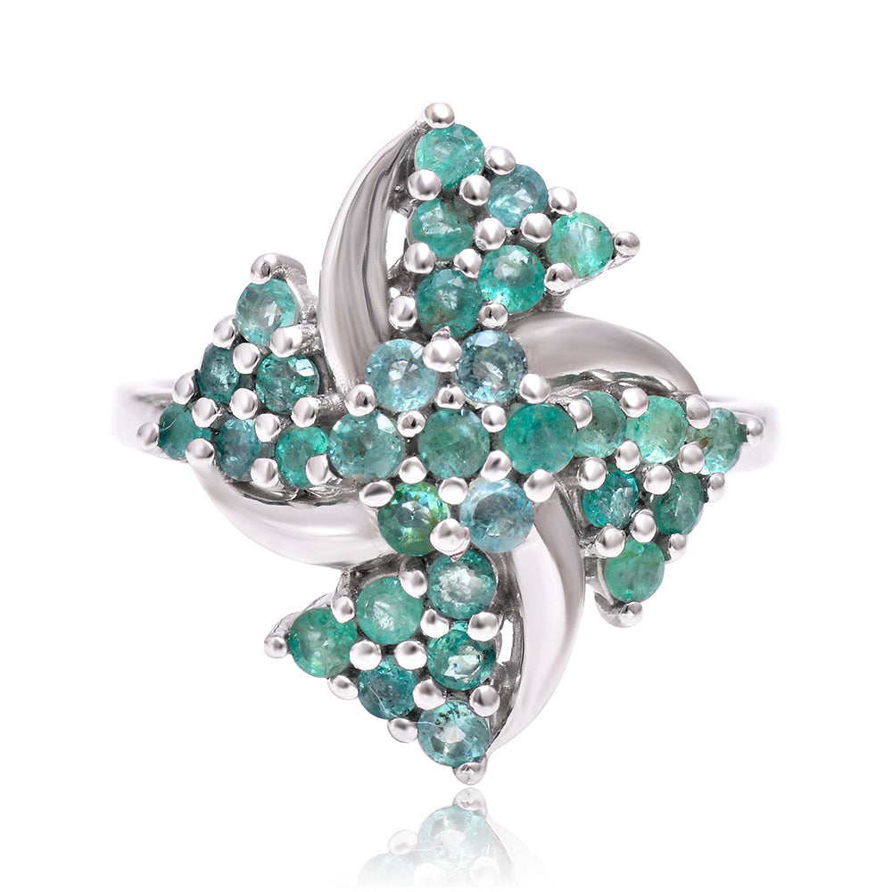 Inel din Argint 925 ( 4.11 grame ) cu Smarald Brazilian 0.83 Carate 1 