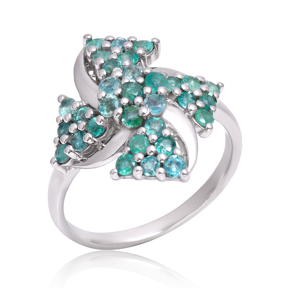 Inel din Argint 925 ( 4.11 grame ) cu Smarald Brazilian 0.83 Carate