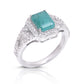 Inel din Argint 925 ( 3.43 grame ) cu Smarald Brazilian și Topaz Alb 1.52 Carate