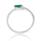 Inel din Argint 925 ( 1.71 grame ) cu Smarald Brazilian și Topaz Alb 0.24 Carate