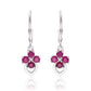 Cercei din Argint 925 ( 2.09 grame ) cu Rubin Malagasy și Topaz Alb 1.6 Carate