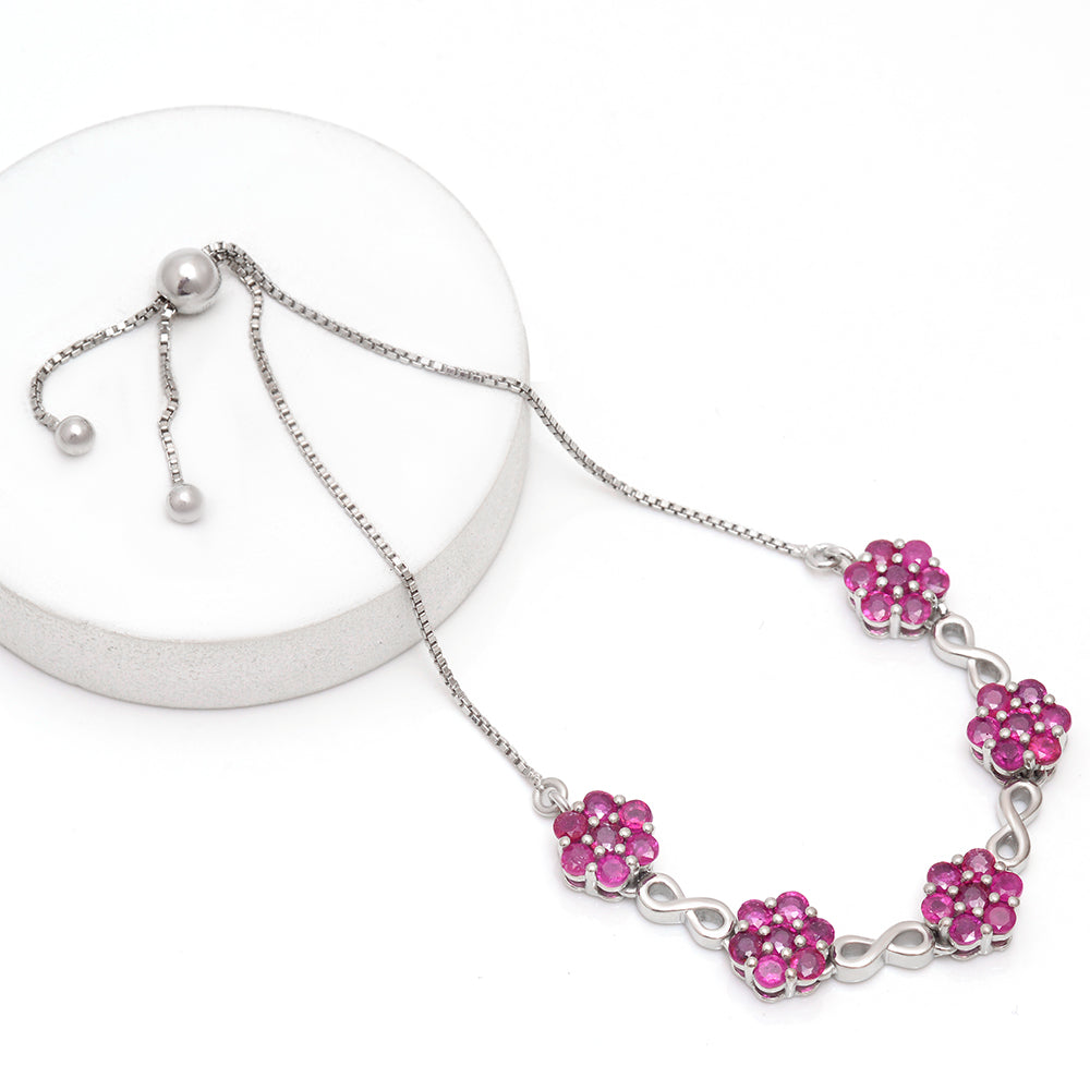 Brățară din Argint 925 ( 5.09 grame ) cu Rubin Malagasy 3.25 Carate 1 