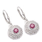 Cercei din Argint 925 ( 4.29 grame ) cu Rubin Malagasy și Topaz Alb 1.38 Carate