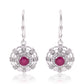 Cercei din Argint 925 ( 4.29 grame ) cu Rubin Malagasy și Topaz Alb 1.38 Carate