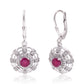 Cercei din Argint 925 ( 4.29 grame ) cu Rubin Malagasy și Topaz Alb 1.38 Carate