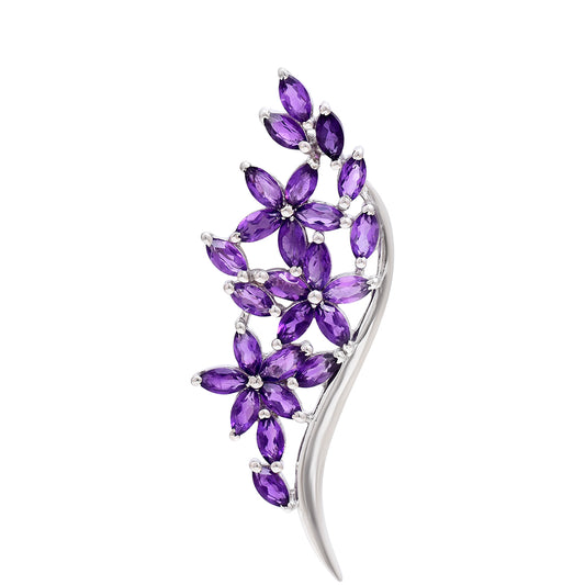 Broşă din Argint 925 ( 5.47 grame ) cu Ametist Marocan 0.5 Carate