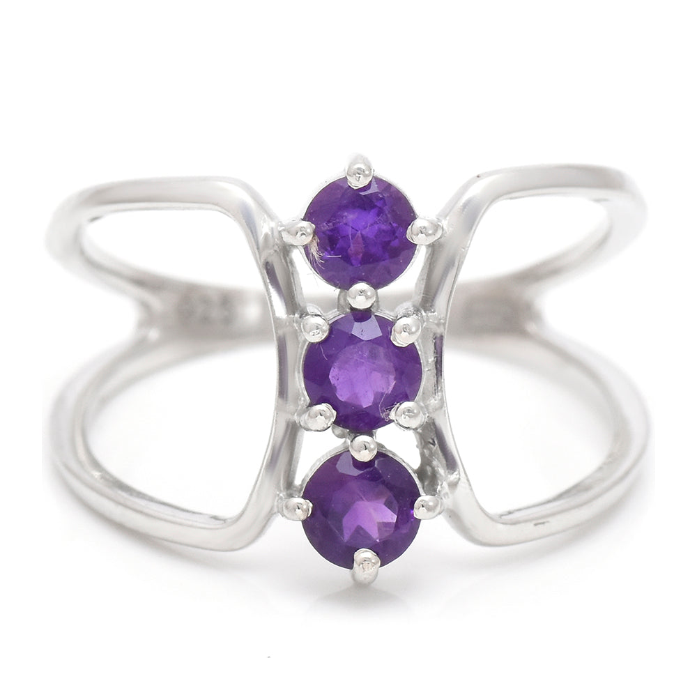 Inel din Argint 925 Placat cu Aur ( 2.54 grame ) cu Ametist Marocan 0.86 Carate 2 