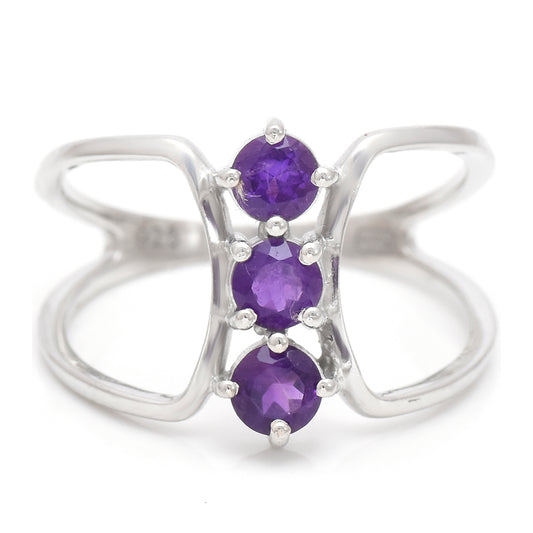 Inel din Argint 925 Placat cu Aur ( 2.54 grame ) cu Ametist Marocan 0.86 Carate