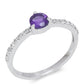 Inel din Argint 925 Placat cu Aur ( 1.43 grame ) cu Ametist Marocan și Topaz Alb 0.5 Carate