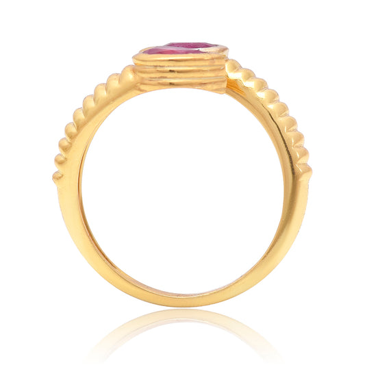 Inel din Argint 925 Placat cu Aur ( 2.82 grame ) cu Rubin Malagasy 1.13 Carate