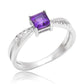 Inel din Argint 925 ( 2.51 grame ) cu Ametist Marocan și Topaz Alb 0.88 Carate