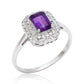 Inel din Argint 925 ( 2.37 grame ) cu Ametist Marocan și Topaz Alb 1.45 Carate