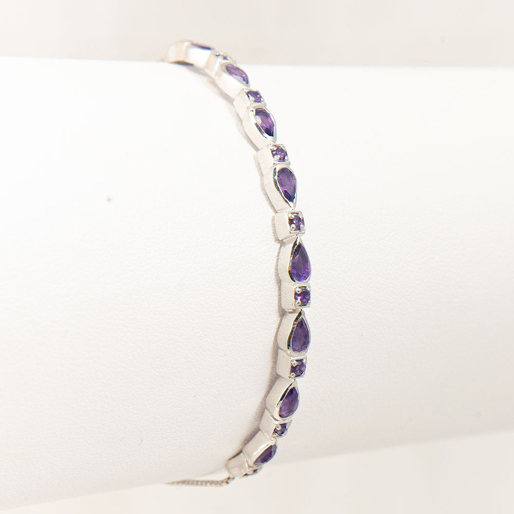 Brățară din Argint 925 ( 5.42 grame ) cu Ametist Marocan 2.3 Carate 2 