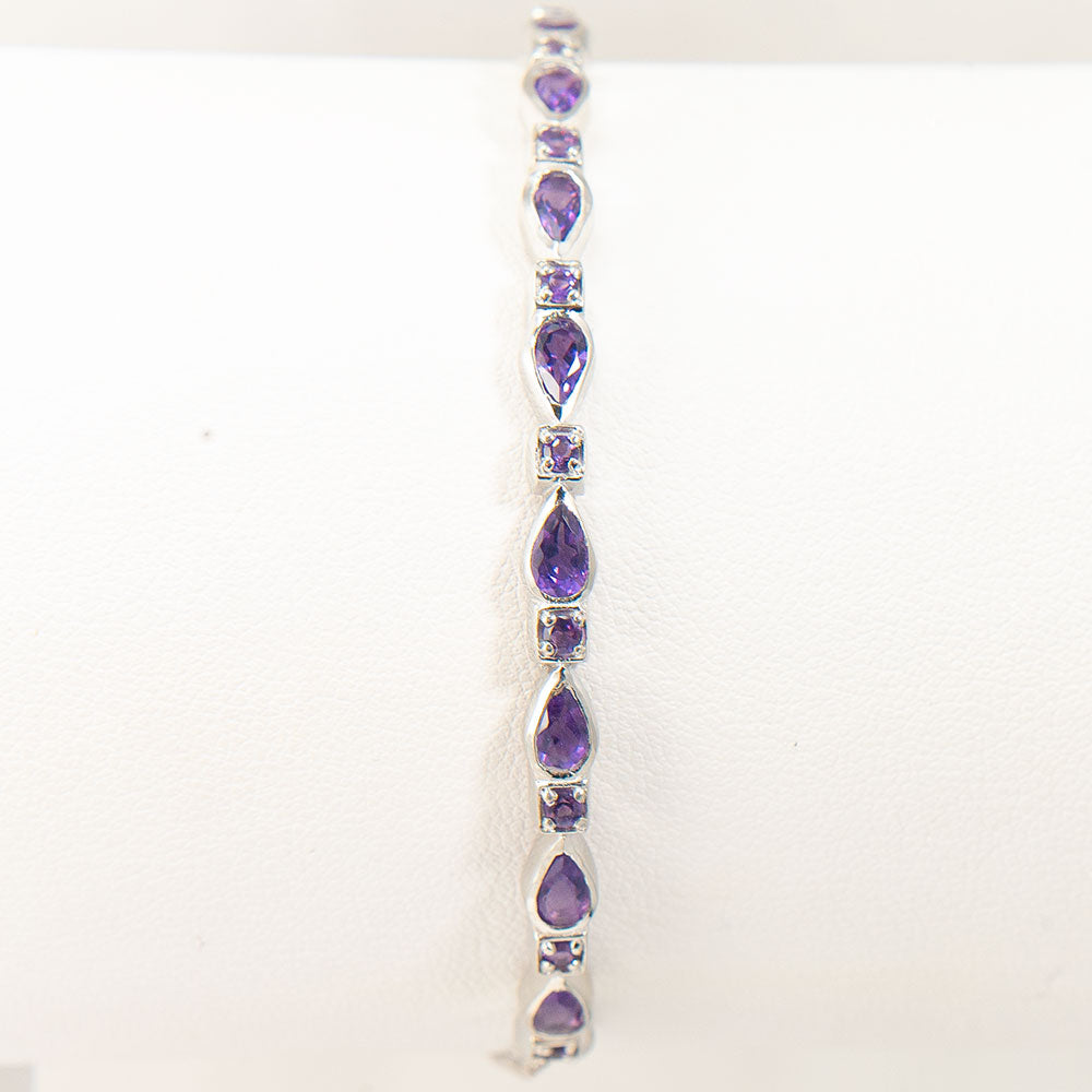Brățară din Argint 925 ( 5.42 grame ) cu Ametist Marocan 2.3 Carate 3 