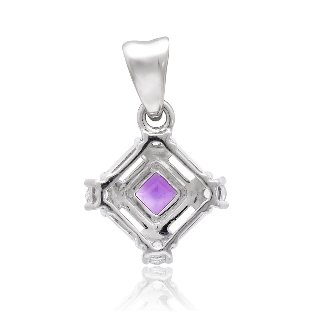 Pandantiv din Argint 925 ( 2.21 grame ) cu Ametist Marocan și Topaz Alb 0.95 Carate