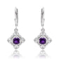 Cercei din Argint 925 ( 2.29 grame ) cu Ametist Marocan și Topaz Alb 1.4 Carate