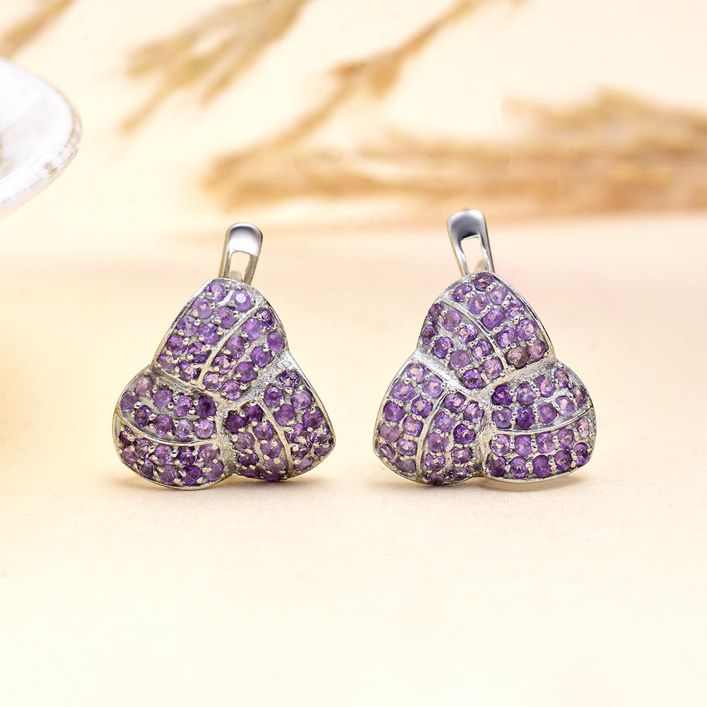 Cercei din Argint 925 ( 6.51 grame ) cu Ametist Marocan 3.4 Carate 7 