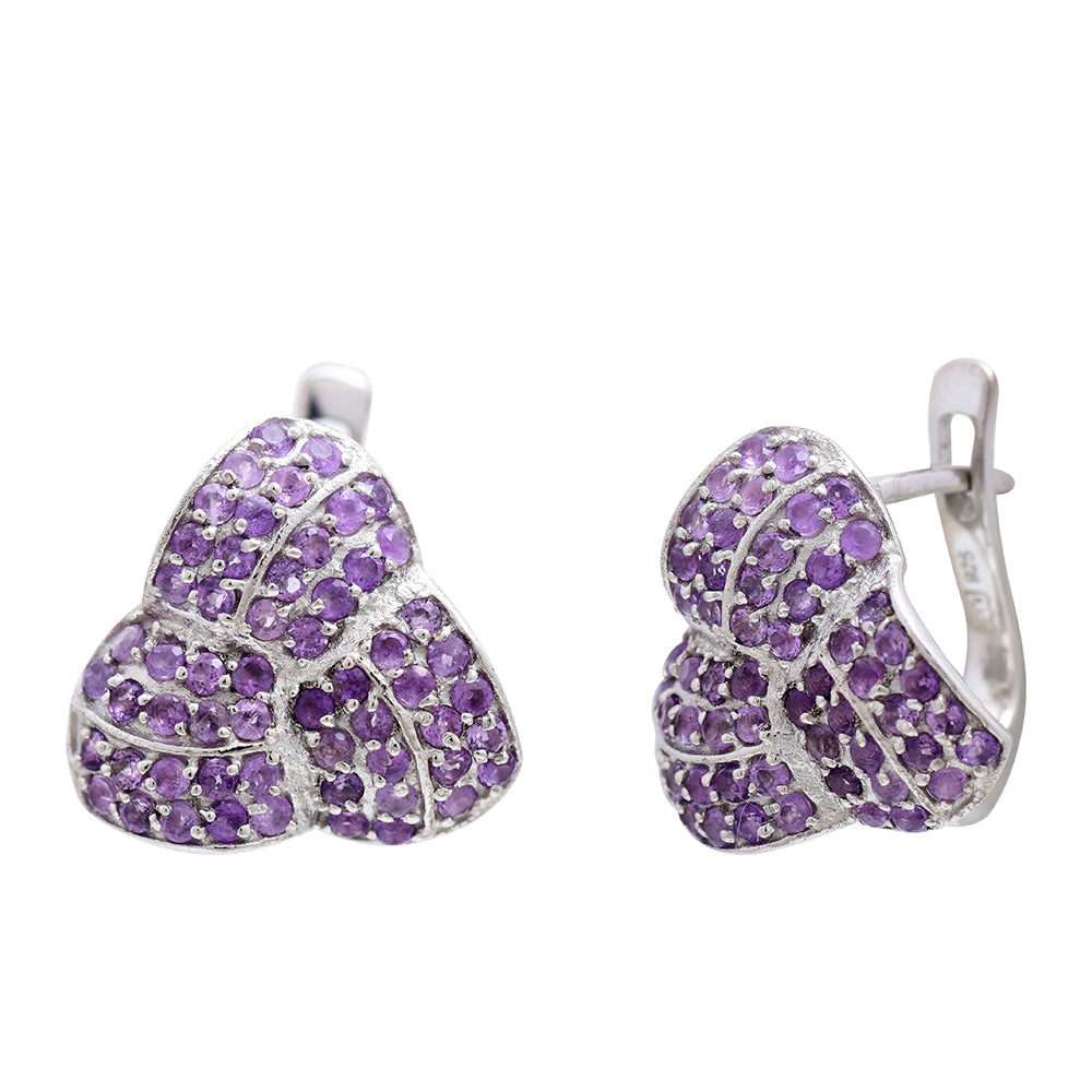 Cercei din Argint 925 ( 6.51 grame ) cu Ametist Marocan 3.4 Carate 4 